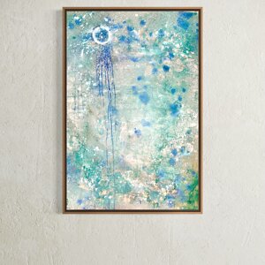 opera unica con cornice in legno, acrilico su cartoncino, cm 100x70