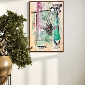 opera unica con cornice in legno, acrilico su tela, cm 120x80