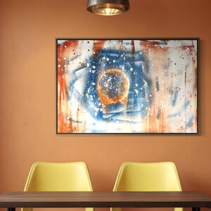 opera unica con cornice in legno, acrilico su tela, cm 120x80