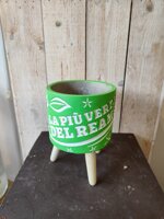 cachepot-treppiedi-verde-con-scritta