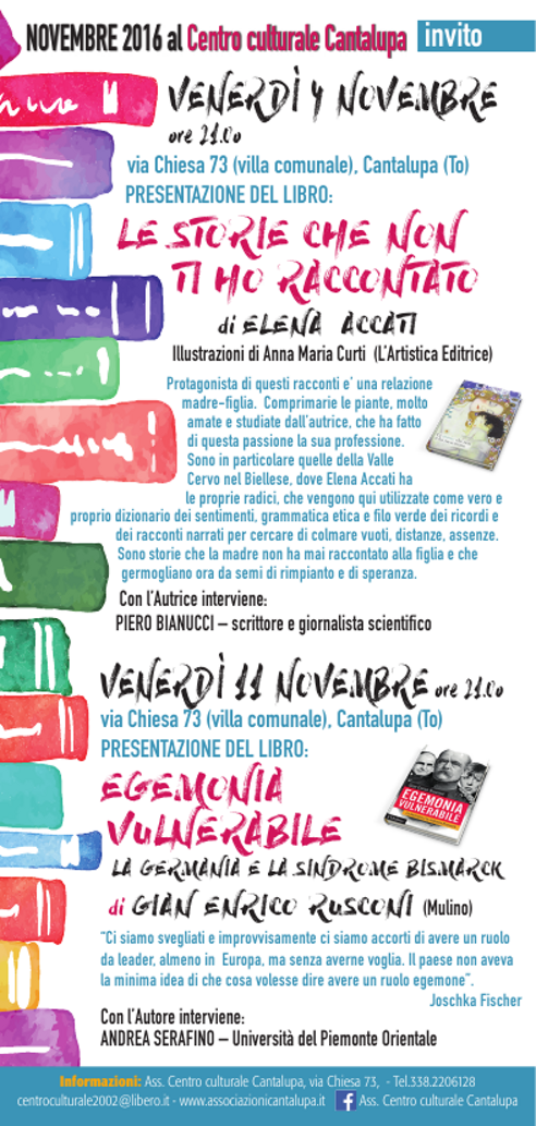 novembre 2016 al centro culturale cantalupa