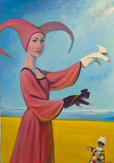 claudio giulianelli - l'amante della signora - olio su tela cm 70 x 50 2024.jpeg