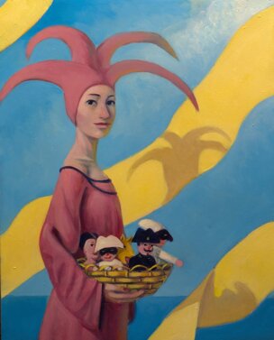 claudio giulianelli - oggi scappiamo tutti - olio su tela cm 50 x 40 2026.jpeg
