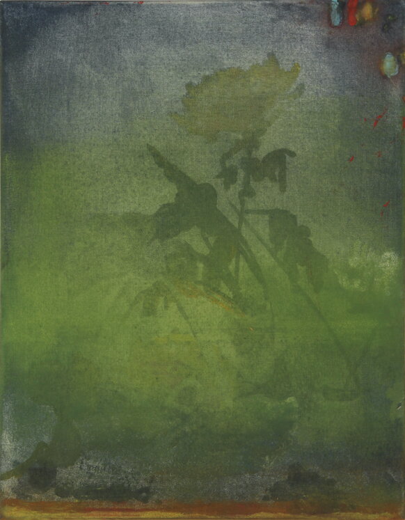 crisantemo, bitume olio e acrilico su tela 46x36cm 2021 .jpeg