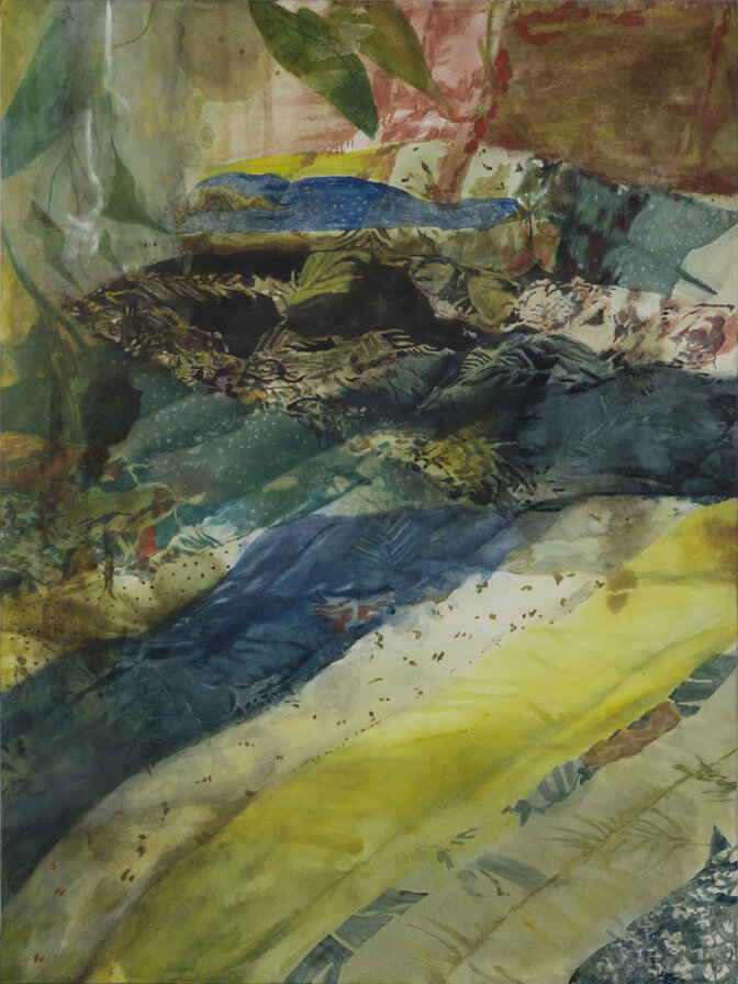 la camera da letto, 150x200cm bitume, olio ed acrilico su tela, 2020.jpeg