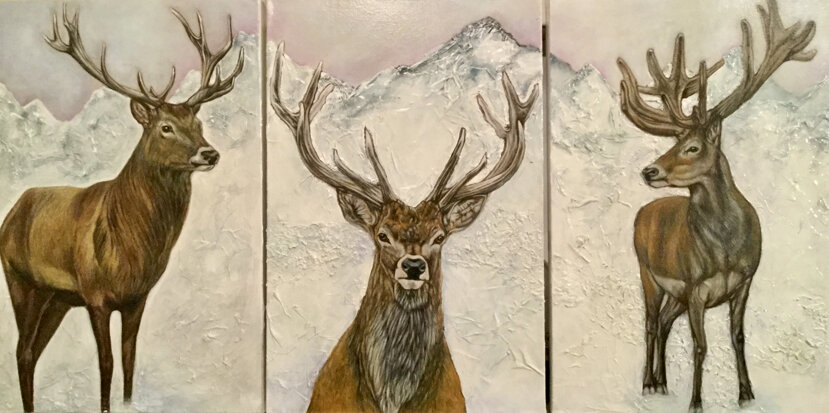 Olio e collage su tela - 60x40 cm. Collezione privata