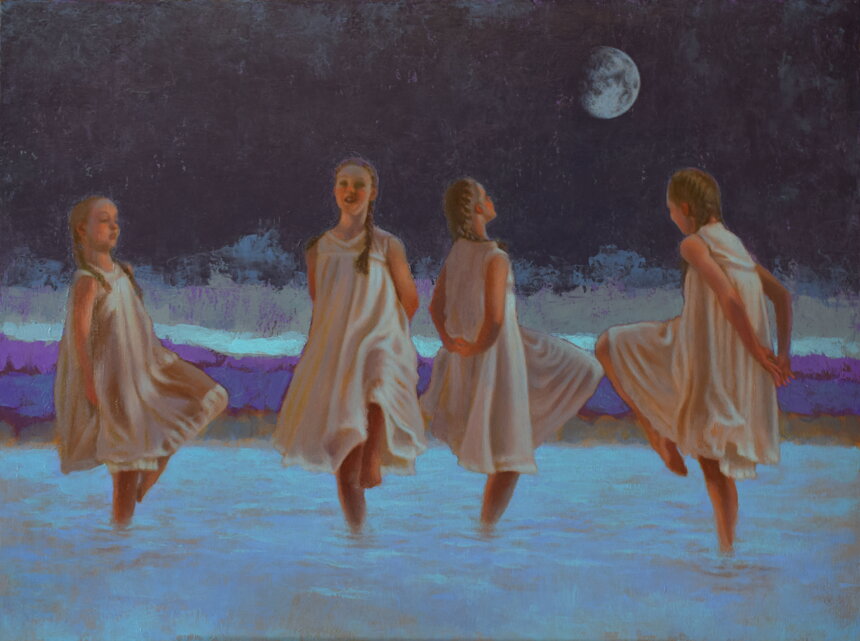 Danzando la vita - olio su tela, 60x80 cm - opera di Luigi Lombardo