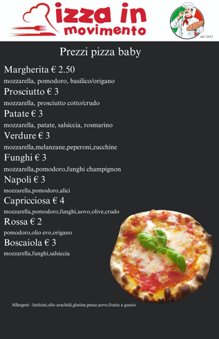 listino pizza baby aggiornato