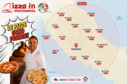 mappa di pizza in movimento mappa di pizza in movimento