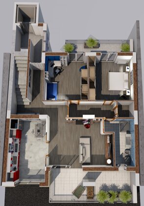 Spaccato Prospettico Pianta Piano 5° (Attico) Progetto B1
