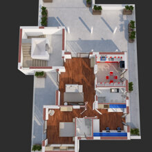 Spaccato 3D App. Tipo F - Piano Quarto Progetto E1 Spaccato 3D App. Tipo F - Piano Quarto Progetto E1
