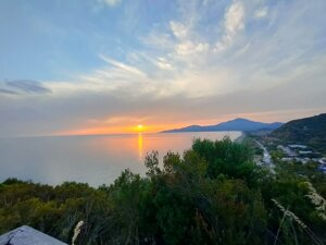 tramonto sul Golfo di Velia ad Ascea
