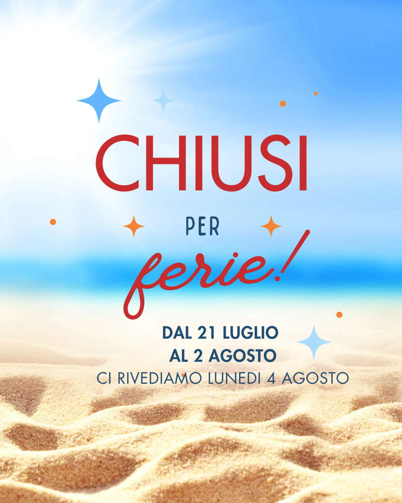 blu e sabbia moderno chiusura per ferie post instagram