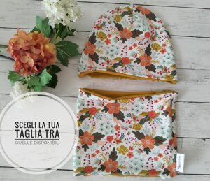 set-cappellino-e-scaldacollo-primavera-autunno-versione-fiori-e-foglie