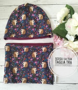 set-cappellino-e-scaldacollo-primavera-autunno-versione-istrici-e-fiorellini