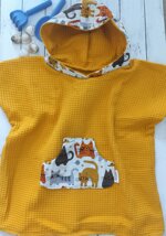 poncho-mare-taglia-35-anni-con-gatti-e-nido-dape-giallo-sole-personalizzabile-con-il-nome
