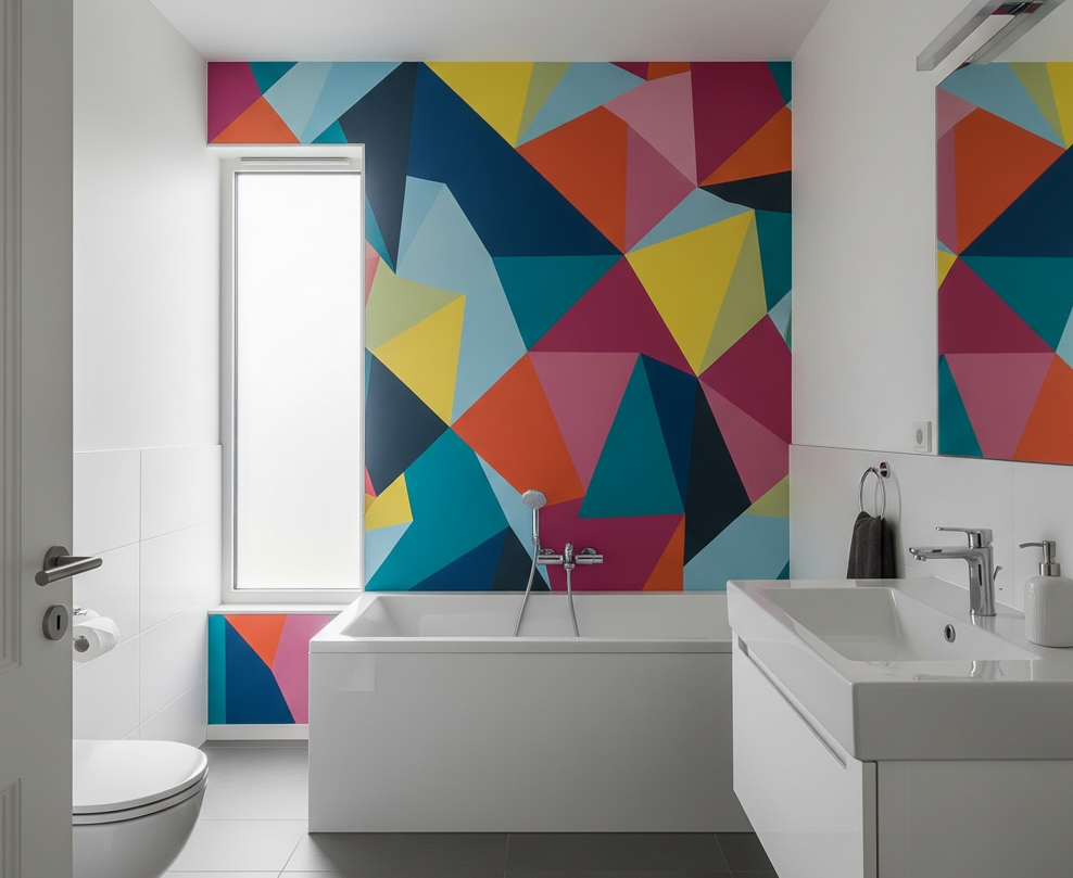 idee carta da parati bagno