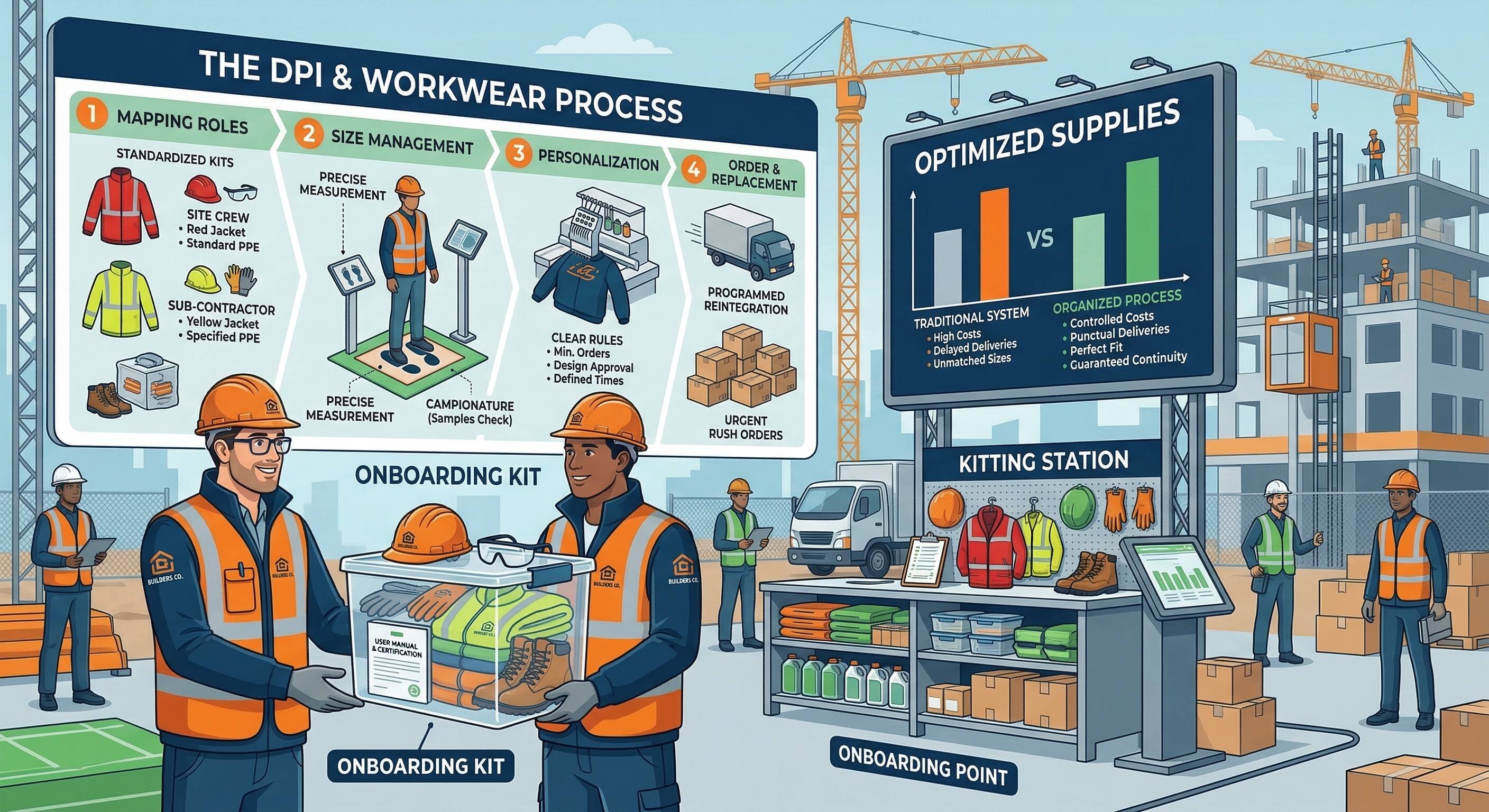 DPI e workwear personalizzato: come gestire onboarding, taglie e riordini senza inefficienze