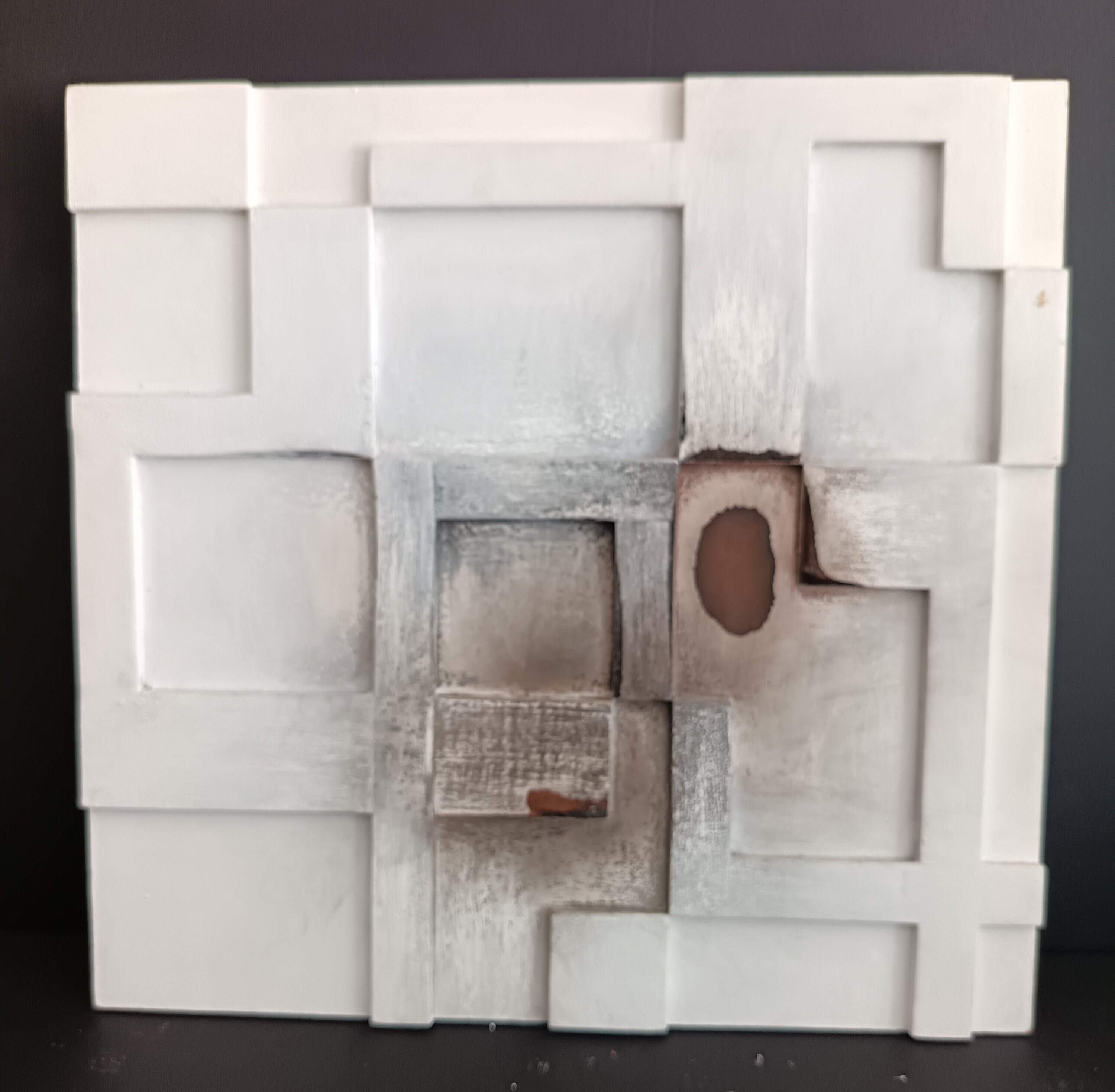 rilievo legno imbiancato e combustione