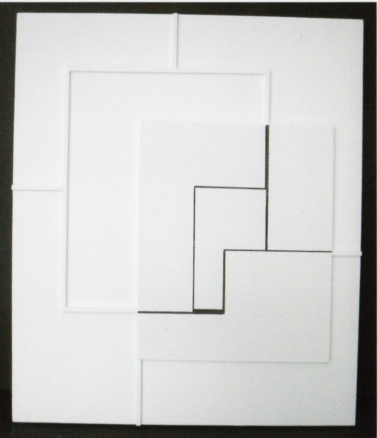 rilievo legno imbiancato e penna