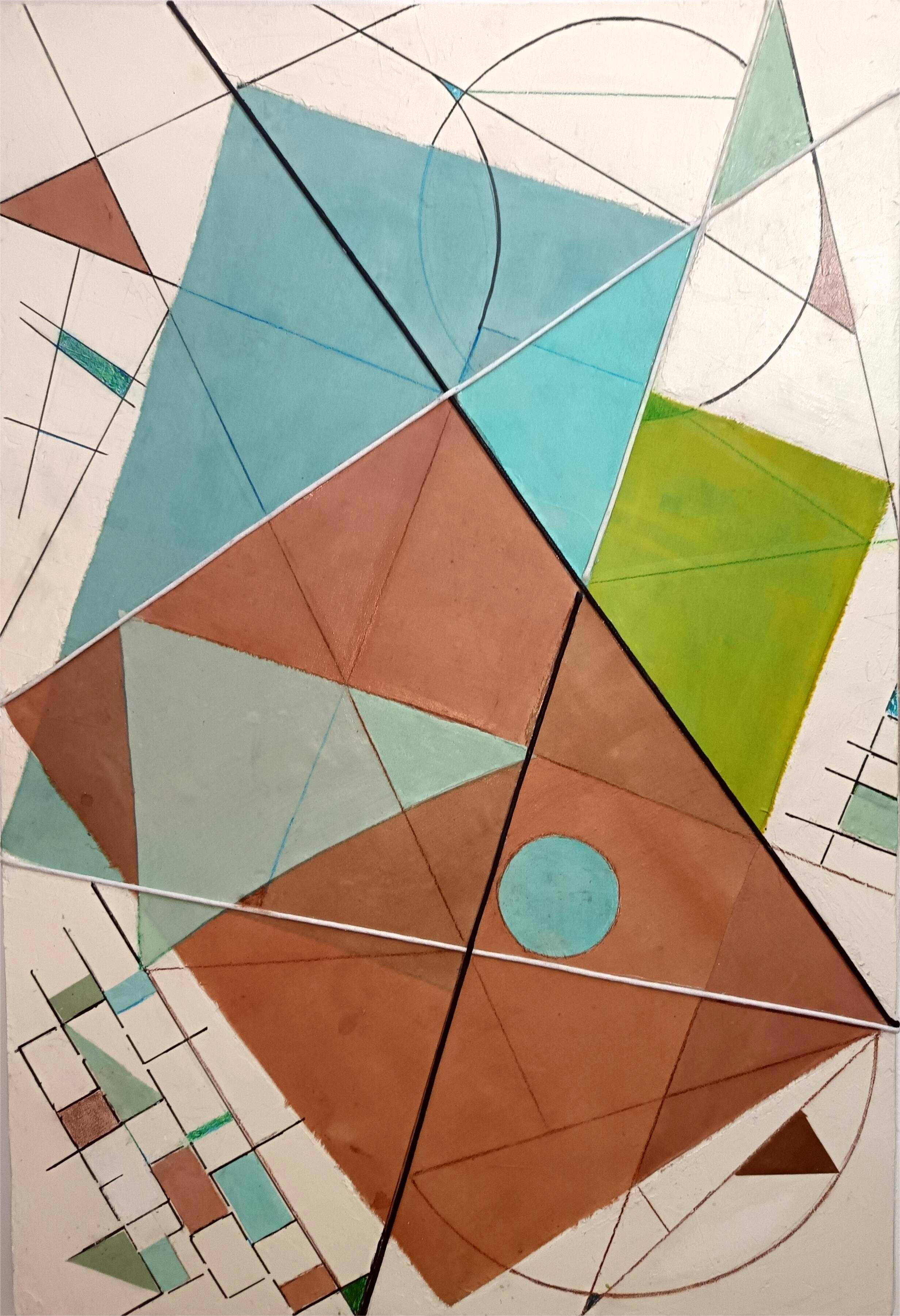 T.M. pigmenti su stoffa-rame-fili-matite su tavola