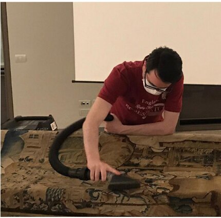 Spolveratura di un arazzo di manifattura fiamminga, fine XVI - inizio XVII secolo