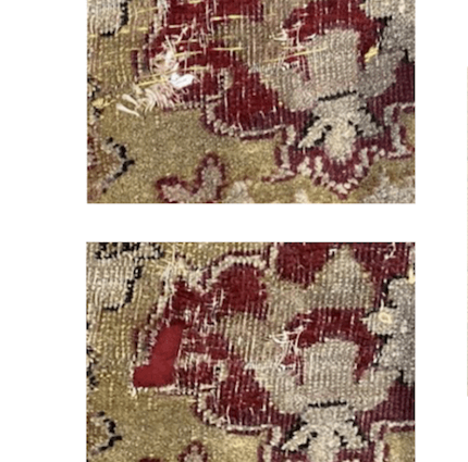 Restauro conservativo di un tappeto Agra, XIX secolo