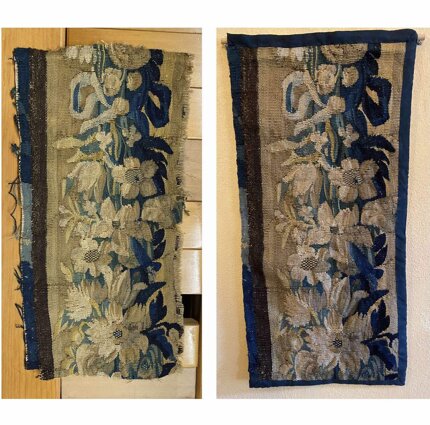 Restauro integrativo di un frammento di arazzo di manifattura Aubusson, XVIII secolo