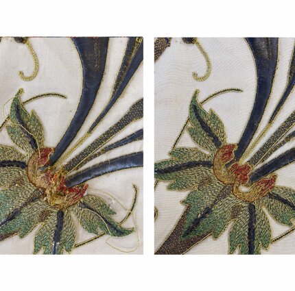 Recupero del ricamo di un baldacchino processionale, inizio XX secolo