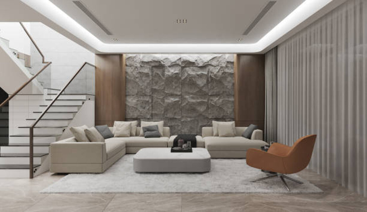 Controsoffitto in cartongesso con velette e led a Como-Gama Milano