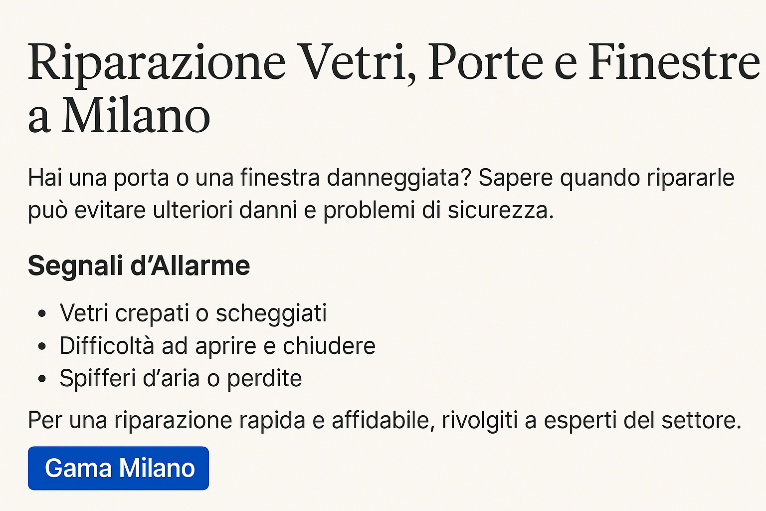 Riparazione vetri, porte e finestre a Milano: guida completa 2025