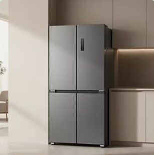 Frigorifero rinnovato con pellicola adesiva colore grigio