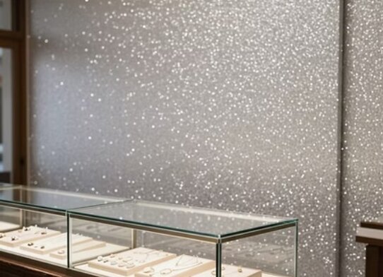 Pellicola adesiva effetto glitter argentata su parete per esaltare l'eleganza
