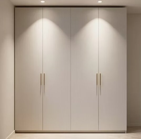 Pellicola adesiva effetto tessuto bianco elegante su armadio