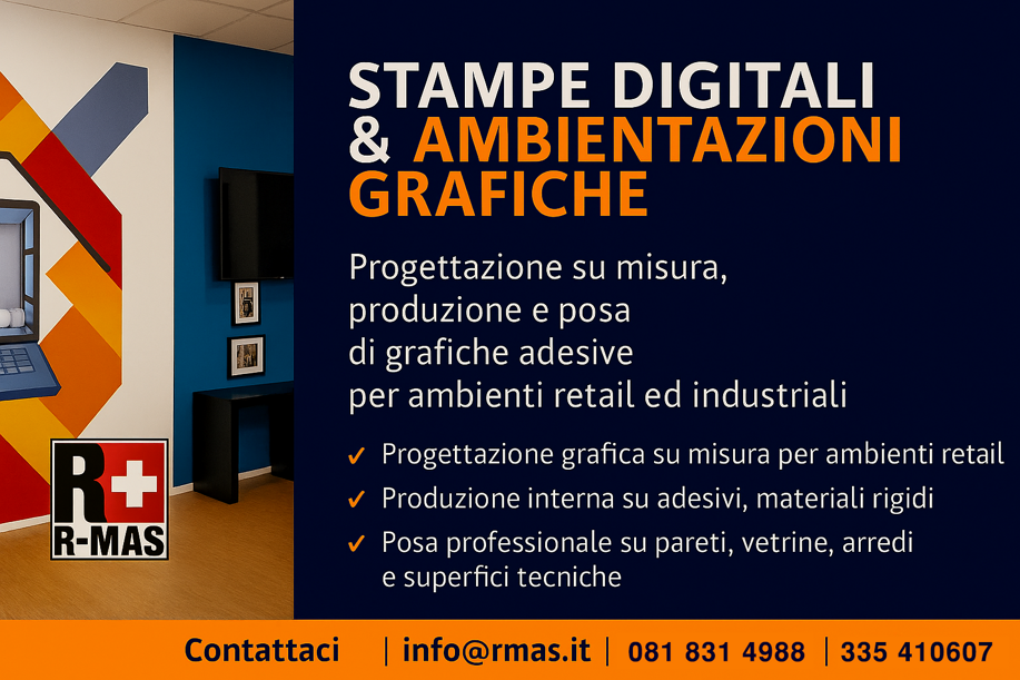 Stampa adesiva su parete commerciale