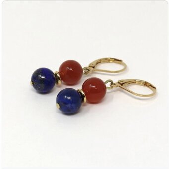 pendenti in pietre orecchìni in giada blu e corniola