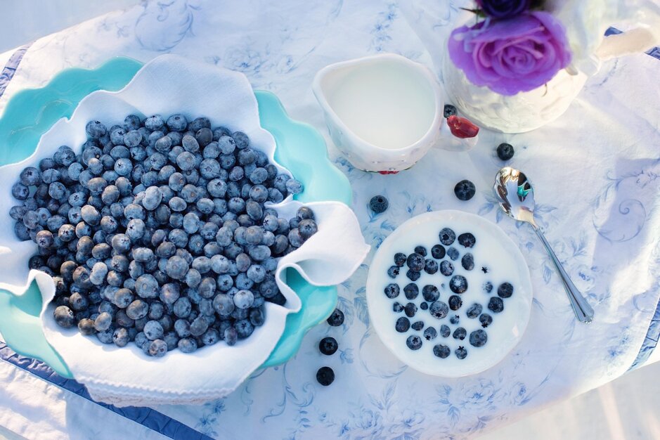 mirtilli e yogurt